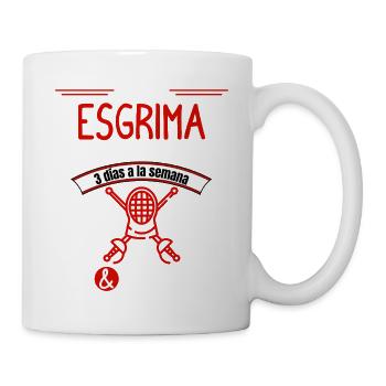 Passion quotidienne de l’escrime - Mug blanc - blanc - Droite