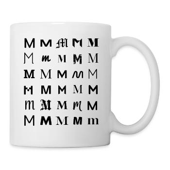 Typography M monogram letter mosaic design - Mug - white - Right