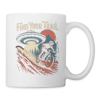 Mountainbike Downhill MTB Riding Radsport Action - Tasse - Weiß - Rechts