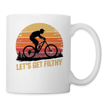 Mountainbike Downhill MTB Riding Radsport Action - Tasse - Weiß - Rechts