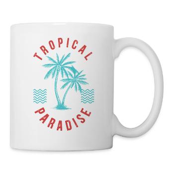 Tropical Paradise Retro Palm Badge - Mug - white - Right