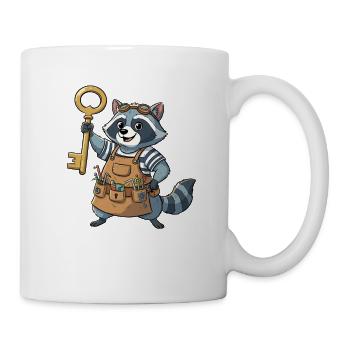 Schlüsselhelden Bau-Raccoon - Tasse - Weiß - Rechts