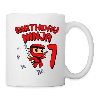 Birthday Ninja 7 Year Old Birthday Party Gift - Tasse - Weiß - Rechts