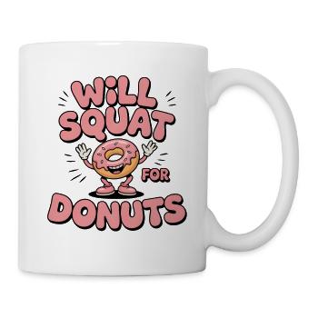 Squats pour les beignets | Humour de fitness - Mug blanc - blanc - Droite