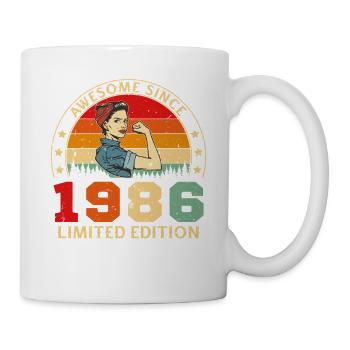 1986 Vintage Rétro Cadeau D'anniversaire Femme - Mug blanc - blanc - Droite