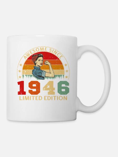 Geburtstagsgeschenk für eine Retro-Ehefrau aus dem Jahr 1946 - Tasse - Weiß