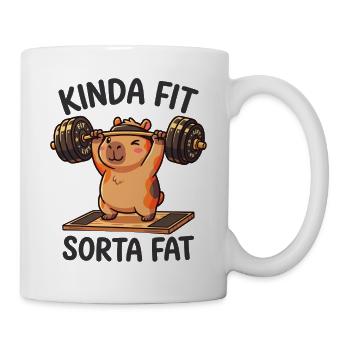Un peu en forme, un peu gros capybara en haltérophilie - Mug blanc - blanc - Droite