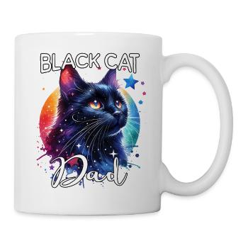 Schwarze Katze Papa - Tasse - Weiß - Rechts