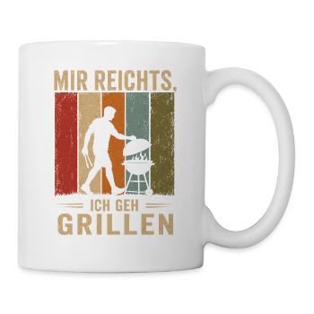 Mir reichts Ich geh grillen Vintage BBQ - Tasse - Weiß - Rechts