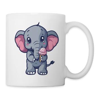 Kleiner Elefant Eiscreme Freund - Mug - white - Right
