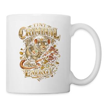 Farbratte Fancy Rat Hausratte Tiny Criminal Energy - Tasse - Weiß - Rechts