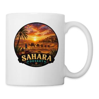 Vintage Karawane Kamele Sahara Wüste Marokko - Tasse - Weiß - Rechts
