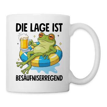 Die Lage Ist Besäufniserregend Frosch - Tasse - Weiß - Rechts