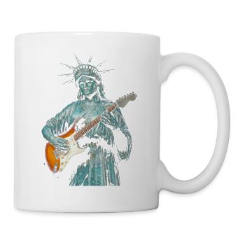 Statue of Liberty Playing Electric Guitar - Mug - white - Right