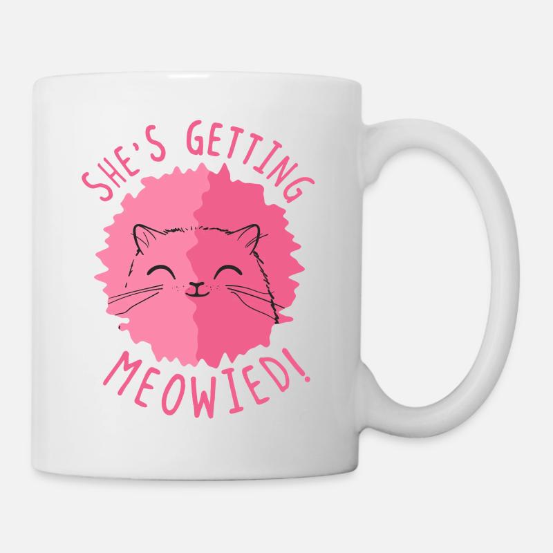 She's Getting Meowied Cat Bridal Pun - Mug - white