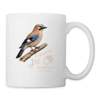 Eurasian Jay Eichelhäher Vogel Design - Tasse - Weiß - Rechts