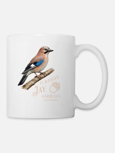 Eurasian Jay Eichelhäher Vogel Design - Tasse - Weiß
