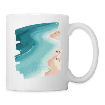 Palmiers de mer de plage rétro - Mug blanc - blanc - Droite