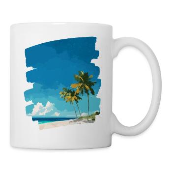Tropical palm trees on the beach - Mug - white - Right