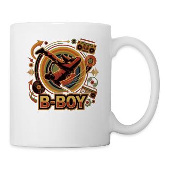 Breakdance B-Boy Hip Hop Retro Streetstyle - Tasse - Weiß - Rechts