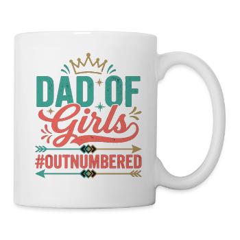 Dad of Girls Outnumbered Papa Töchter - Tasse - Weiß - Rechts