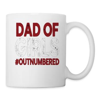 Papa des filles surpassés en nombre, drôle de papa - Mug blanc - blanc - Droite