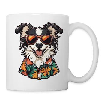 Vacances de bandes dessinées Border Collie Dog - Mug blanc - blanc - Droite