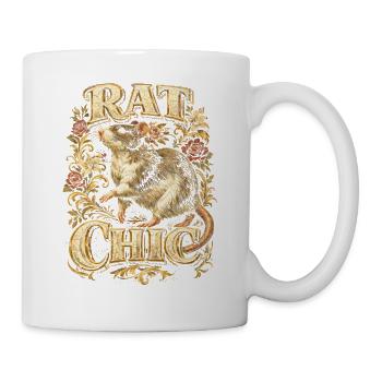Farbratte Fancy Rat Hausratte Rat Chic - Tasse - Weiß - Rechts