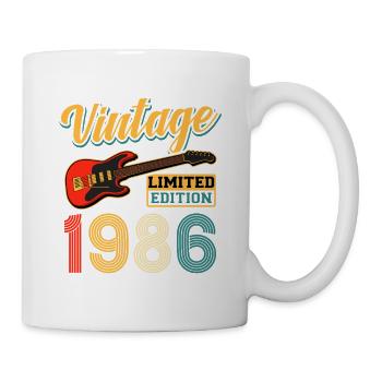 Vintage 1986 Guitar Limited Edition Tee Design - Mug - white - Right