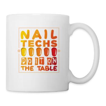 Nageldesigner Nageldesignerin Kosmetik Nagelstudio - Tasse - Weiß - Rechts