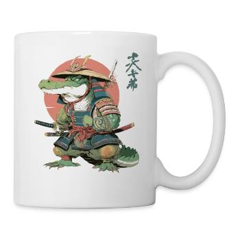 Alligator samouraï en armure Sunset - Mug blanc - blanc - Droite