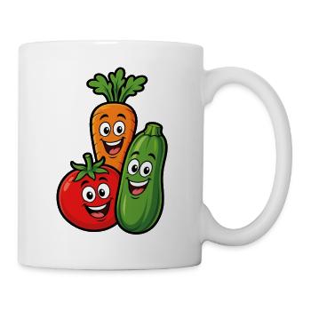 Kawaii Smiling Vegetables from the Vegetable Garden - Mug - white - Right