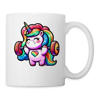 Unicorn Weightlifting Deadlift Fitness Gym - Tasse - Weiß - Rechts