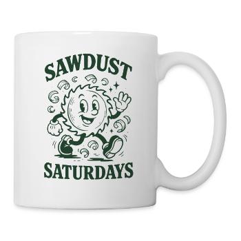 Sägestaub samstags | Holzarbeit DIY - Tasse - Weiß - Rechts