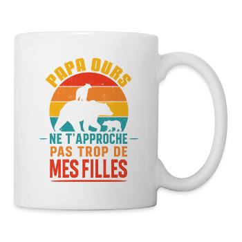 Papa Ours Pas Trop Près Des Filles - Mug blanc - blanc - Droite