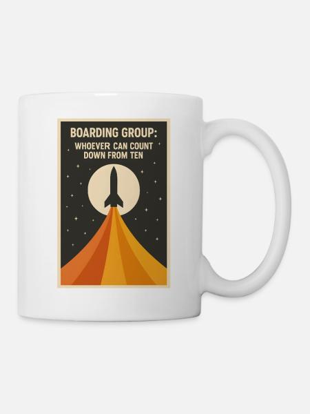 Countdown Boarding | Rakete Space Humor - Tasse - Weiß