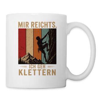 Mir reichts Ich geh klettern Retro Bergsport - Tasse - Weiß - Rechts