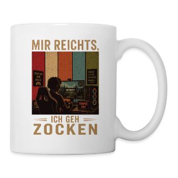 Mir reichts Ich geh zocken Retro Gamer Shirt - Tasse - Weiß - Rechts