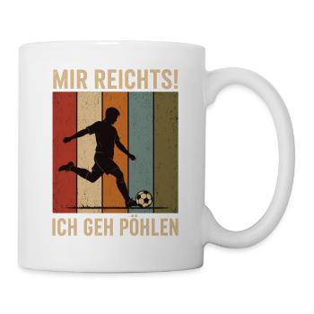 Mir reichts Ich geh pöhlen Retro Fußball Shirt - Tasse - Weiß - Rechts