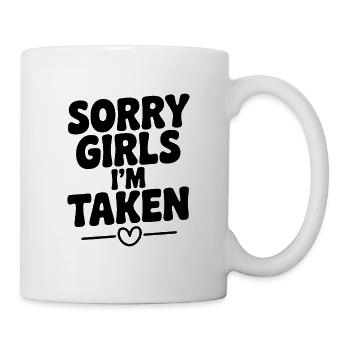Désolée les filles, je suis prise. - Mug blanc - blanc - Droite