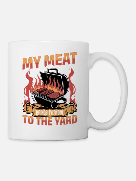 BBQ Grilling Meat Smoking Barbecue - Tasse - Weiß