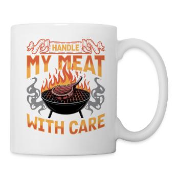 BBQ Grilling Meat Smoking Barbecue - Mug - white - Right