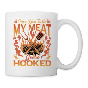 BBQ Grilling Meat Smoking Barbecue - Mug - white - Right