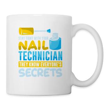 Nageldesigner Nageldesignerin Kosmetik Nagelstudio - Tasse - Weiß - Rechts