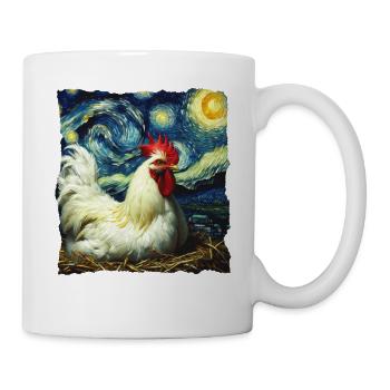 Leghorn Hühner Starry Night - Tasse - Weiß - Rechts