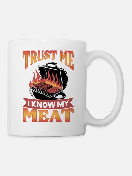 BBQ Grilling Meat Smoking Barbecue - Tasse - Weiß
