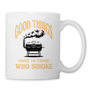 BBQ Grilling Meat Smoking Barbecue - Tasse - Weiß - Rechts