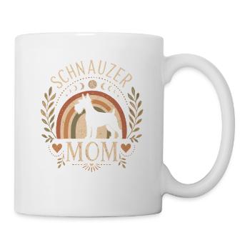 Schnauzer Mama Vintage Regenbogen - Tasse - Weiß - Rechts