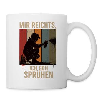 Mir reichts Ich geh sprühen Retro Graffiti Shirt - Tasse - Weiß - Rechts
