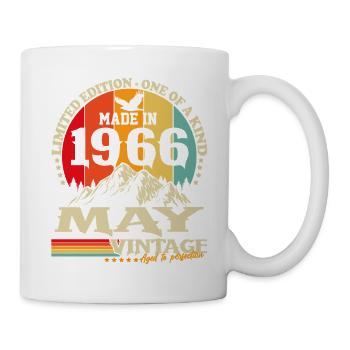 Cadeau d’anniversaire Vintage Born de mai 1966 - Mug blanc - blanc - Droite